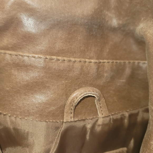NWOT New York & Company Brown Distressed Genuine Leather Blazer Jacket Coat - Picture 12 of 12